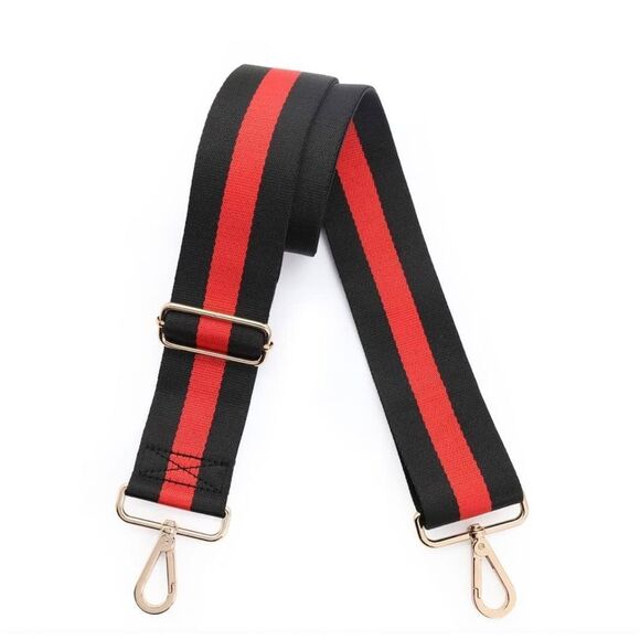 New Black & Red Stripe Guitar Crossbody Strap for Bags/Purses Adjustable - Picture 1 of 5
